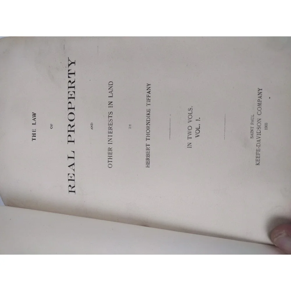 Set Of 2 Antique TIFFANY LAW Books 1903 Leather Covered Real Property Vol 1 & 2